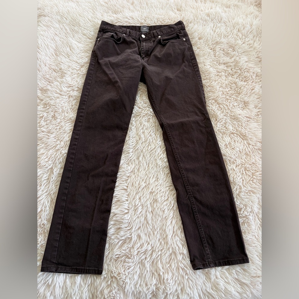 H&M Men’s Straight Leg Jeans - Dark Brown